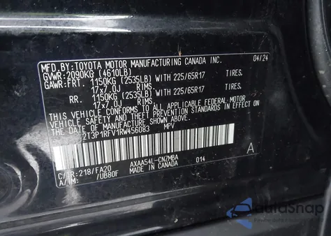 2024 Toyota Rav4 Xle from USA, damaged, VIN 2T3P1RFV1RW456083